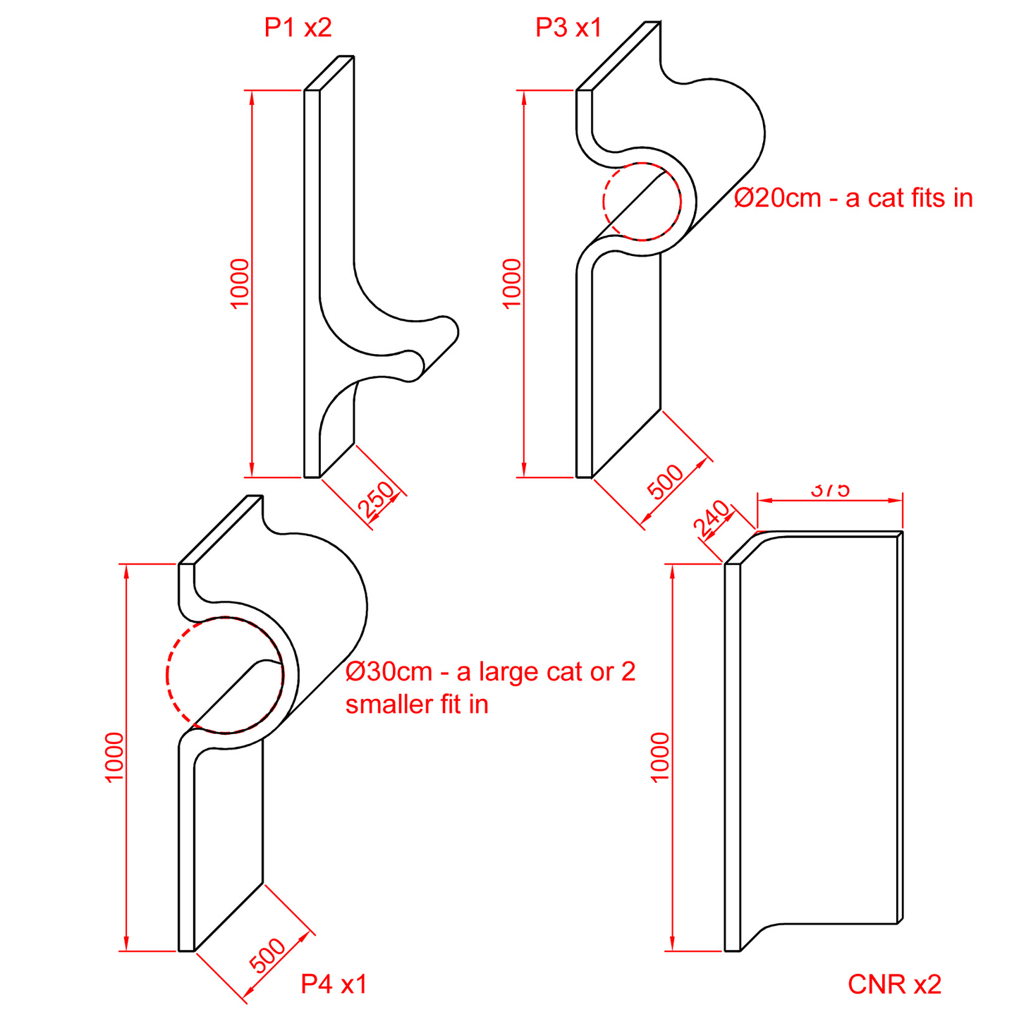 Kissan kiipeilyseinä Tutti i Gatti+ - isot sarjat TiG+_73_Double+ - Ananimalab.com