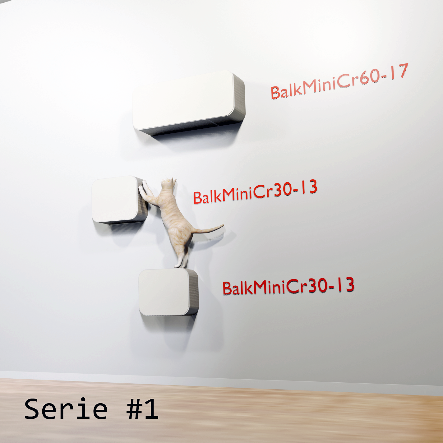 BalkMini Katzen Kletterwand – zusammengestelltes Set