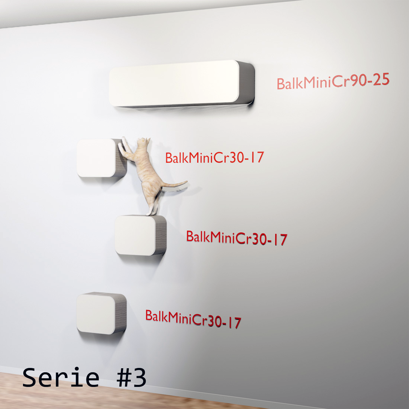 BalkMini-cat climbing wall,  composed sets