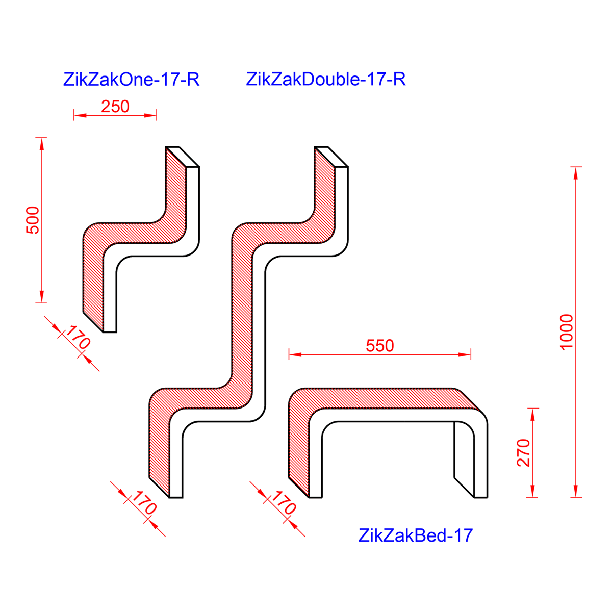 Kissan kiipeilyportaat ZikZakSerie - 17All - sarja - Ananimalab.com