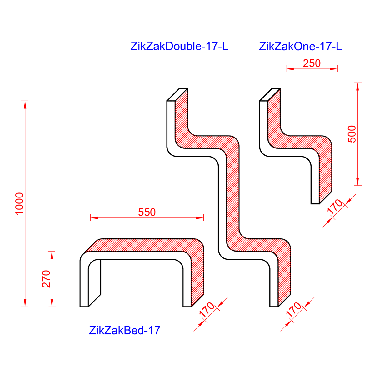 Kissan kiipeilyportaat ZikZakSerie - 17All - sarja - Ananimalab.com
