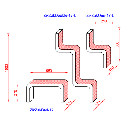 Kissan kiipeilyportaat ZikZakSerie - 17All - sarja - Ananimalab.com
