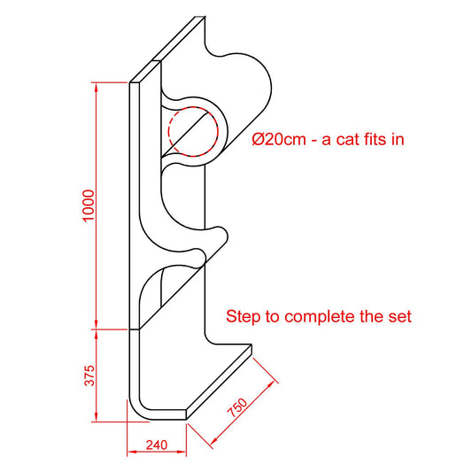 Kissan kiipeilyseinä TiG+55B - Mini_P1 - P3 - SP - Ananimalab.com