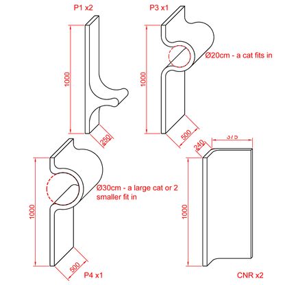 Kissan kiipeilyseinä Tutti i Gatti+ - isot sarjat TiG+_73_Double+ - Ananimalab.com