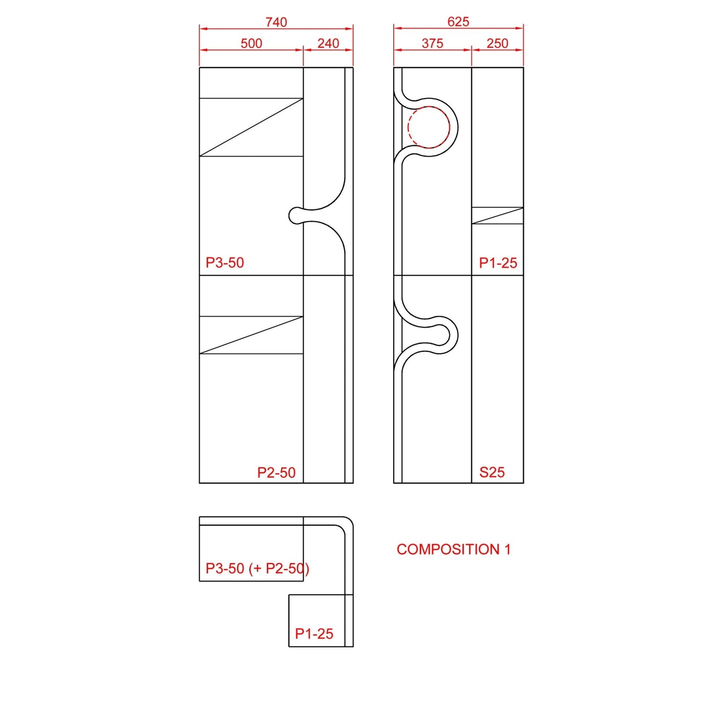 Kissan kiipeilyseinä Tutti i Gatti+ - isot sarjat TiG+71_Base_CNR - Ananimalab.com