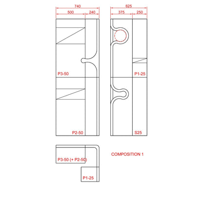 Kissan kiipeilyseinä Tutti i Gatti+ - isot sarjat TiG+71_Base_CNR - Ananimalab.com
