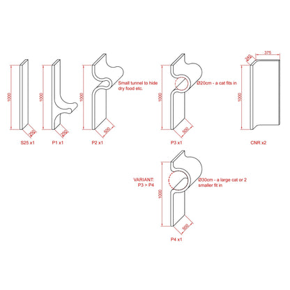 Kissan kiipeilyseinä Tutti i Gatti+ - isot sarjat TiG+71_Base_CNR - Ananimalab.com